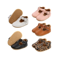 Citgeett Spring Infants Baby Girl Leather Shoes Anti-Slip Ruffle Hem Gift Sneaker Shoes