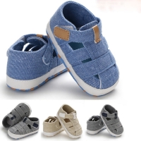 Summer Fashion Baby Sandals Toddler Infant Hollow Soft Crib Sole Canvas Shoes Little Boys Kids Prewalker First Sandals Clogs