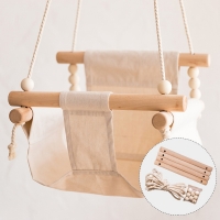 Baby Swing Chair Canvas Hanging Wood Children Baby Rocker Toy Safety Baby Bouncer Outside Swing Chair Toy Rocker For Children