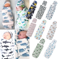 2pcs Citgeettborn baby swaddle blanket and hat set, made of soft muslin fabric. Perfect for sleep and casual wear.