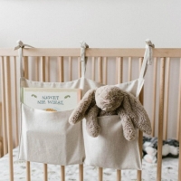 Baby Bed Hanging Storage Bags Cotton Newborn Crib Organizer Toy Diaper Pocket for Crib Bedding Set Accessories Nappy Store Bags