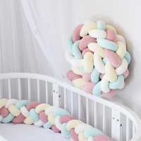 1M/2.2M/3M Baby Bumper In The Crib Bed Bumper for Newborn Knot Braided Bumper Pillow Cushion Bedding Set Bumpers Room Decor