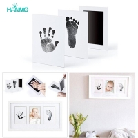 Safe Non-Toxic Baby Footprints Handprint No Touch Skin Inkless Ink Pads Kits for 0-6 Months Newborn Pet Dog Paw Prints Souvenir