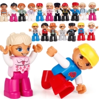 Play House Doll Big Building Blocks Model Accessory Family Worker Doctor Firemen Toys For Children Compatible Bricks Figures Set