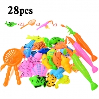 12/20/28pcs Per Set Magnetic Fishing Game Fish Toy Kids Educational Fishing Rod Bath Toy Magnet Fish Toys for Children Gifts