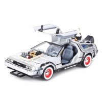 Welly 1:24 DMC-12 DeLorean Time Machine Back to the Future Car Static Die Cast Vehicles Collectible Model Car Toys