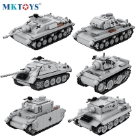 WW2 German Military Battle Tank Model Building Blocks Technical Blocks Tracked Armored Vehicle Army Soldier Bricks Toys for Boys