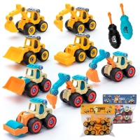 DIY Nut Disassembly City Engineering Truck Car Excavator Bulldozer Screw Boys Creative Tool Education Toys Model For Little Kids
