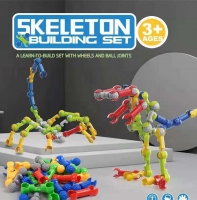 Children's building block skeleton building block bar puzzle DIY plug in toy boys and girls toys 3-4-6 years old