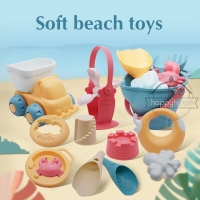 Soft Baby Beach Toys For Kids Beach Games Toys Children Sandbox Set Kit Toys Summer Toy for Beach Play Sand Water Game Play Cart