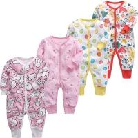 1/2Pcs Baby Girl Pajamas Long Sleeves Newborn Boy Rompers 0-24 Months Infant Blanket Sleepers Cotton Toddler Onsies Baby Clothes