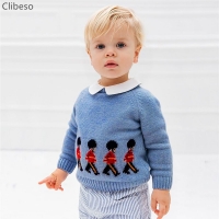 Boys Pullover Sweater Spanish Toddler Baby Knitted Cartoon Sweater Kids Knitting Pullover Tops Children Clothes Knitwear Unisex