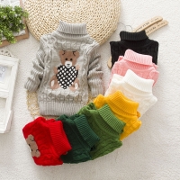 Baby Girl Boy New Sweaters Autumn Winter Children Cartoon Jumper Knitted Pullover Turtleneck Warm Outerwear Kid Casual Clothing
