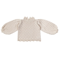 HoneyCherry Spring And Autumn Girls Lace Hollow Knit Sweater Bottoming Sweater Children Sweater Top Cloth