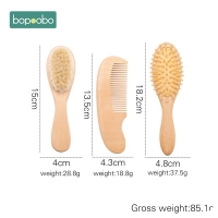 Baby Care Hair Wooden Handle Goat Hair Brush Baby Hairbrush Newborn Infant Comb Head Massager For Baby Shower Pure Natural Wool