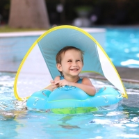 Baby Swimming Float With Canopy Inflatable Infant Floating Ring Kids Swim Pool Accessories Circle Bathing Summer Toys Dropship