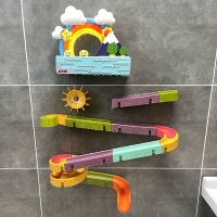 New Baby Bath Kids Toys Rainbow Shower Pipeline Yellow Ducks Slide Tracks Bathroom Educational Water Game Toy for Children Gifts