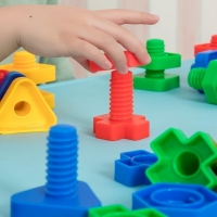 8 Set Screw Building Blocks Plastic Insert Blocks Nut Shape Toys for Children Educational Toys Montessori Scale Models