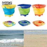 Beach Toys Fishing Buckets Collapsible Buckets for Kids Camping Multipurpose Silicone Sand Buckets Square Camp Room Bucket