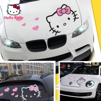 Hello Kitty Car Accessories Stickers Personality Cartoon Cute Garland Car Head Cover Body Decoration Cover Car Creative Stickers