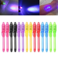 5/10pcs 2 In 1 Luminous Light Pen Big Head UV Check Money Invisible Ink Pen Glow in the Dark Toys for Children Gifts