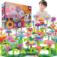 DIY Creative Dream Garden Series Girls Flowers Interconnecting Blocks Handwork Toys Educational Assembling Toys for Kids Gifts