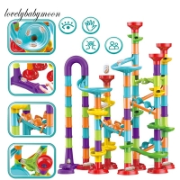 45/50/93/113pcs DIY Assembling Marble Building Competition Track Building Block Children Pop-up Slide Maze Rolling Ball Toy Gift