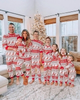 New Family Christmas Matching Pajamas Set Mother Father Kids 2 Pieces Pyjamas Baby Rompers Deer Print Xmas Mommy and Me Clothes