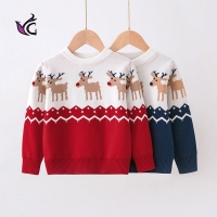 YG New Year Children's Clothing Christmas Sweater Autumn/Winter Girls Sweater Boy Pullover Cartoon Round Neck Long Sleeve Clothe