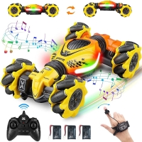 2022 Newest 4WD RC Stunt Car 2.4G Radio Remote Control Cars RC Watch Gesture Sensor Rotation Gift Electronic Toy for Kids Boy