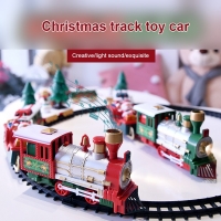 Christmas Electric Train Toy Set 209 Railway Train Track Frame With Sound Light Christmas Tree Decors Kid Toy New Year Xmas Gift