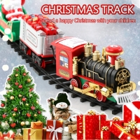Christmas Electric Train Toy Rail Car Mini Train Track Frame With Sound Light Christmas Tree Decors Kid RC Trains Toy Xmas Gifts