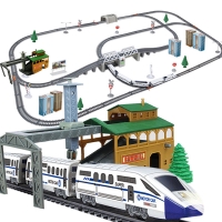 High Speed Children Train Toy Railway Electric Train Rails Child Trains Toy Children Assemble DIY Tracks Set Kids Locomotive