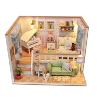 New DIY Mini Wooden Doll House Miniature Building Kits Dollhouse With Furniture Lights Toys for Girls Gifts