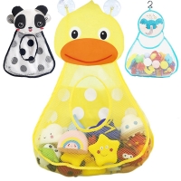 Baby Bath Toys Mesh Bag Kids Bathroom Toy Storage Bag Duck Frog Suction Cups Net Bag Bath Game Bathtub Water Toys Organizer