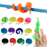 5/10/20pcs Twisty Worm Magic Toys Party Favors Fuzzy Worm On A String Christmas Halloween Wizard New Strange Trick Toys For Kids