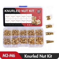 M3 M4 M5 M6 Copper Insert Nuts 200pcs 395pcs Female Thread Brass Knurled Embedment Nuts Assortment Nuts Kit Set Tool Accessories