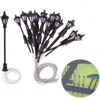 20PC 7cm Model Railway Led Lamppost Lamps Wall Lights 1:100 Scale 3V White