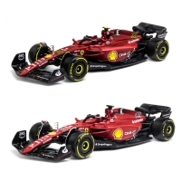 Bburago 1:43 2022 F1 Scuderia Ferrari F1-75 #16 Leclerc #55 Sainz Alloy Luxury Vehicle Diecast Cars Model Toy Collection Gift