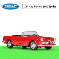 WELLY 1:24 Diecast Roadster Model Car 1960 AlfaRomeo 2600 Spider Classic Vehicle Alloy Toy Car For Boy Children Gift Collection