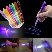 Luminous Light Pen Magic Purple 2 In 1 UV Black Light Combo Drawing Invisible Ink Pen Learning Education Toys For Child
