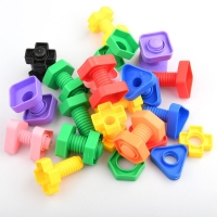 8Pcs/Set Screw Building Blocks Nut Shape Match Puzzle Toys For Children Infant Montessori Shape Color Recognize Educational Toys