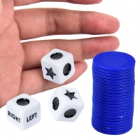 Left Right Center Dice Game Interesting Right Left Center Game Dice With 3 Dices And 24 Chips For Club Drinking Games Gatherings