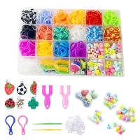 600/1200pcs Rubber Bands Refill Toys Assorted Colors Loom Bands Bracelet DIY Weaving Art Craft Kits Children Kids Birthday Gifts