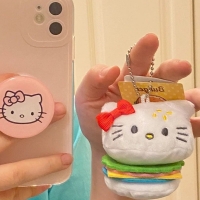 Sanrio Hello Kitty Plush Keychain Kawaii Backpack Ornaments Cute Kids Doll Girls Plushie KT Cat Key Ring Birthday Gifts Chil