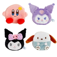 11CM Kawaii Kirby Plush Toy Cartoon Kuromi Star Kirby Pc Dog Coin Purse Earphone Bag Plush Toy for Girls Birthday Gifts
