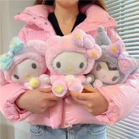 2022 Sanrio Cartoon Kawali Kuromi Hello Kitty My Melody Cinnamoroll Pillow Plush Toys Soft Stuffed Dolls for Kids Birthday Gifts