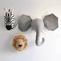 Cartoon elephant  Head Hanging Decorations INS Nordic Hand Made Kids Room Decor Cotton Thread Weaving Animal Ornaments Wall Hang