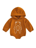 Infant Baby Boy Girl Hoodie Pullover Sweatshirt Romper Oversized Cute Bear Print Ear Long Sleeve Pullover Hoodie Sweater