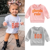 FOCUSNORM 3 Colors Halloween Baby Girls Boys Sweatshirt Tops 0-3Y Letter Printing Long Sleeve Pullover Outwear